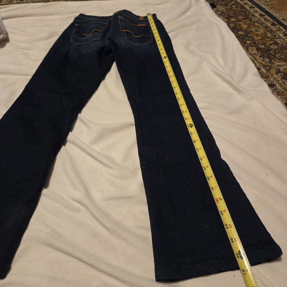 7 For All Mankind Deep Indigo Bootcut Stretch Jeans Size 26 - Picture 5 of 6